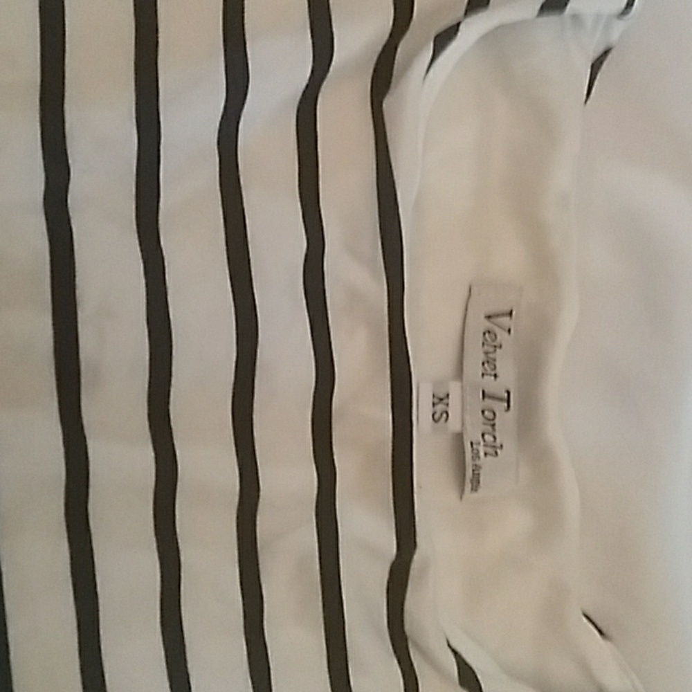 Fitted white and black striped dress